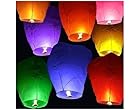 Sky Lanterns Paper Flying Sky Lantern Hot Air Balloon with Wax Candle Beautiful Lanterns for Weddings, Birthdays, Parties, Memorials, Diwali (Pack of 6)