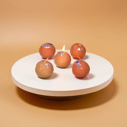Traditional Ladoo Candles for Festive Gifting, Home Decor, Diwali Gift Set (Ladoo Candles, 6, Count)