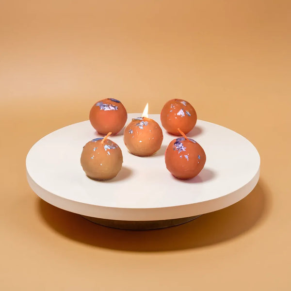 Traditional Ladoo Candles for Festive Gifting, Home Decor, Diwali Gift Set (Ladoo Candles, 6, Count)