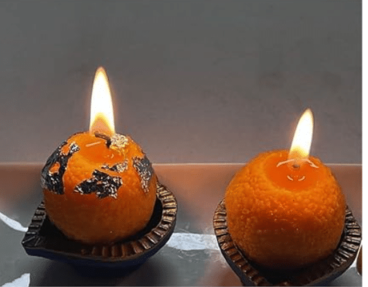 Traditional Ladoo Candles for Festive Gifting, Home Decor, Diwali Gift Set (Ladoo Candles, 6, Count)
