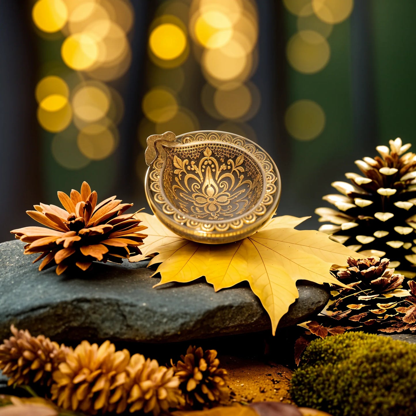 Tyohari Golden Diya (Pack of 5)