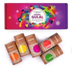 Antarkranti Natural Holi Gulal Colour - Orange | Yellow and Pink - Pack of 3 100gm x 3